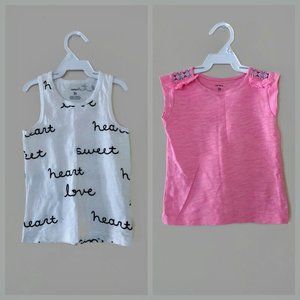 Carter's Bundle of pink and white t-shirts